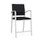 Lesro Newport Hip Chair Metal Frame, Silver, MD Black Upholstery NP1161 - alternate 1